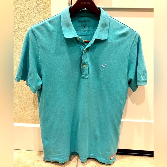 True Religion Shirts True Religion Mens Polo Shirt Size Blue Short Sleeve Collard Poshmark